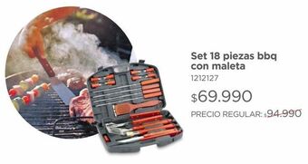 Easy Set 18 piezas bbq c/maleta oferta