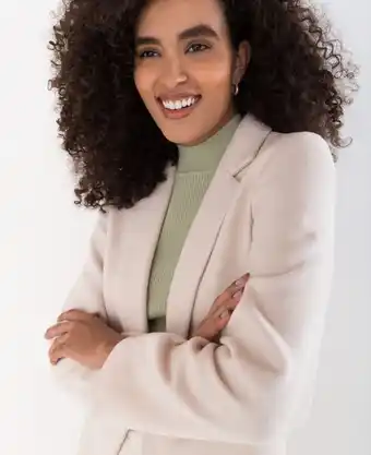 Naf Naf Abrigo para mujer crudo estilo blazer con diseño estructurado oferta