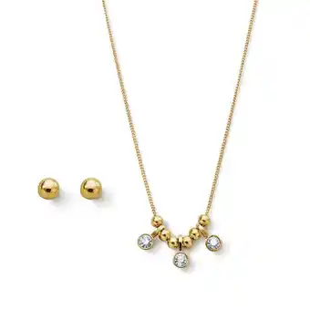 Ésika Estuche collar + aretes golden flame oferta