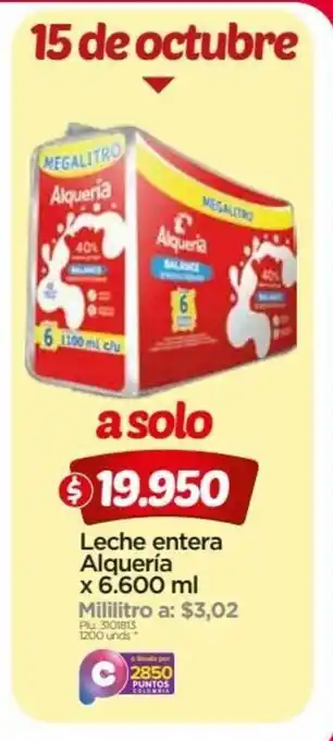 Surtimax Alqueria Leche entera x 6600 ml oferta