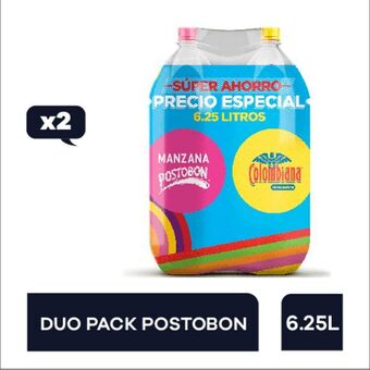Makro Gaseosa manzana+colombiana postobon 3.125l oferta