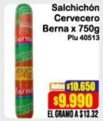 La Gran Colombia Salchichón Cervecero Berna 750g oferta