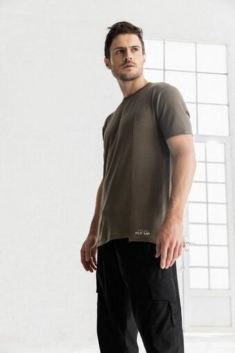 Vélez Camiseta deportiva fly up para hombre manga corta verde oferta