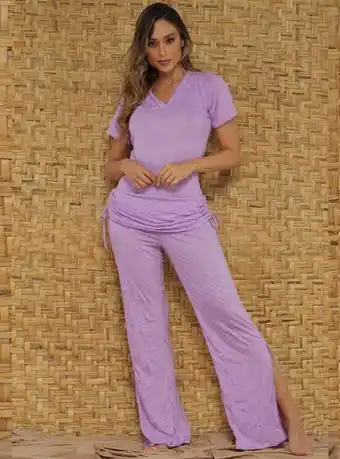 Pijama camiseta y pantalón - lila 605