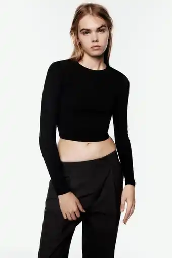 Zara Jersey cropped punto oferta