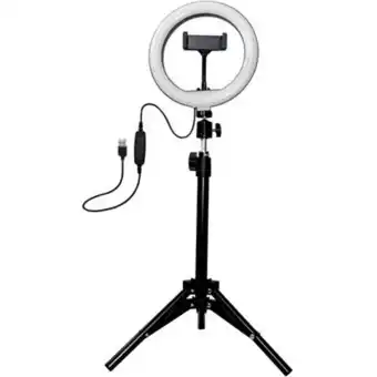 Linio Aro de luz lámpara led 20cm control, porta celular para mesa oferta
