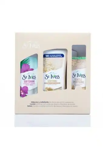 Jabón líquido, loción corporal y mascarilla st. ives avena y mantequilla de karité