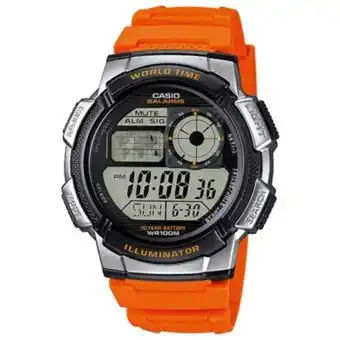Linio Reloj casio ae-1000w-4bv digital hora mundial- naranja para caballero oferta