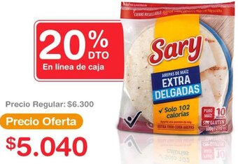 Makro Arepa de Maíz Sary Extradelgada 600g x 10Und oferta