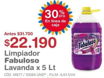 Makro Limpiador Fabuloso Lavanda 5L oferta