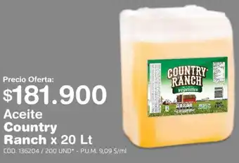 Makro Aceite Country Ranch 20L oferta