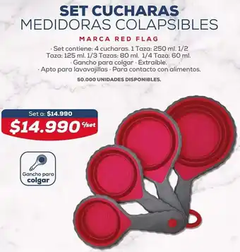 Tiendas D1 Set Cucharas Medidoras Colapsibles oferta