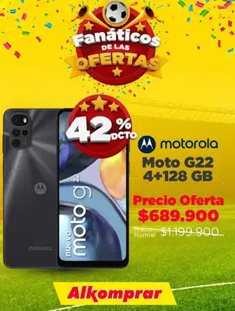 Alkomprar Motorola Moto G22 4+128GB oferta