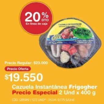 Makro Cazuela Instantánea Frigogher 2Und x 400g oferta