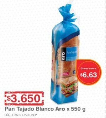 Makro Pan Tajado Blanco Aro 550g oferta