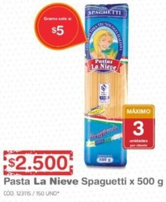 Makro Pasta La Nieve Spaguetti 500g oferta