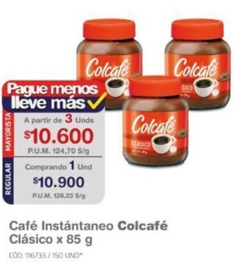 Makro Café Instantáneo Colcafé Clásico 85g oferta