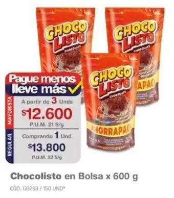 Makro Chocolisto en Bolsa 600g oferta