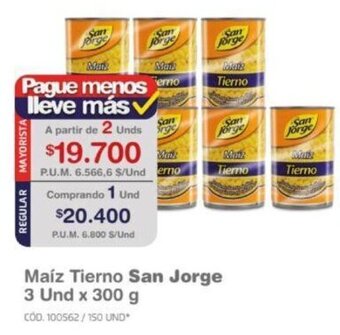 Makro Maíz Tierno San Jorge 3 Und x 300g oferta