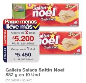 Makro Galleta Salada Saltín Noel 882g en 10Und oferta
