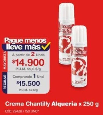 Makro Crema Chantilly Alqueria 250g oferta