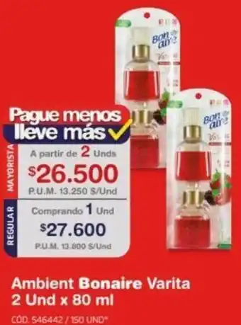Makro Ambient Bonaire Varita 2Und x 80ml oferta