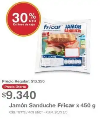 Makro Jamón Sanduche Fricar 450g oferta