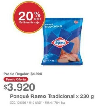 Makro Ponqué Ramo Tradicional 230g oferta