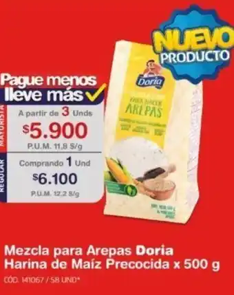 Makro Mezcla para Arepas Doria Harina de Maíz Precocida 500g oferta