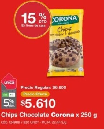Makro Chips Chocolate Corona 250g oferta