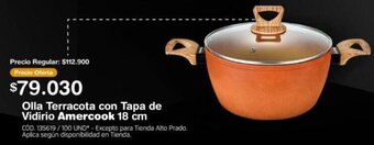 Makro Olla Terracota con Tapa de Vidrio Amercook 18cm oferta