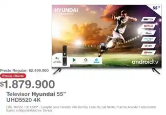 Makro Televisor Hyundai 55" UHD5520 4K oferta