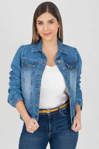 Chaqueta manga larga imitación bolsillos con tapa, tone medio