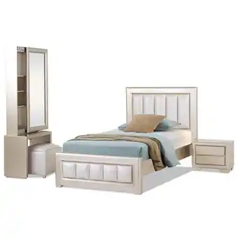 Muebles Jamar Alcoba juvenil 1.00 marbella arena perla, champaña oferta