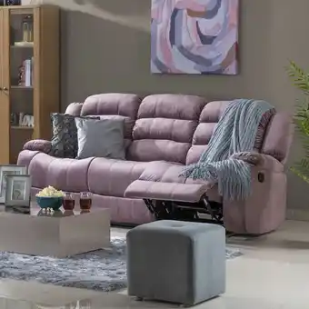 Muebles Jamar Sófa reclinable 3 puestos nico microfibra rosa oferta