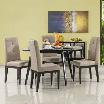 Muebles Jamar Comedor 4 puestos amber velvet taupe, wengue oferta