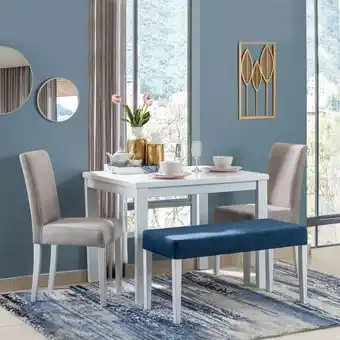 Muebles Jamar Comedor 4 puestos bruce gris, blanco oferta