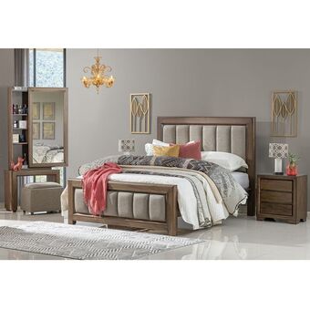 Muebles Jamar Alcoba doble marbella lino café, natural oscuro oferta