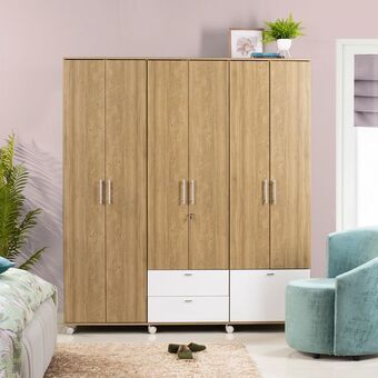 Muebles Jamar Closet roterdam natural, blanco plus 201x181x46 oferta