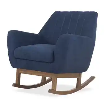 Muebles Jamar Mecedora lugo lino azul, natural oscuro oferta