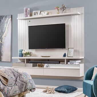 Muebles Jamar Panel de tv dallas off white, 200x183x33 oferta
