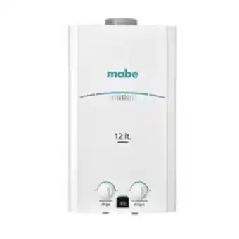 Electrojaponesa Calentador de tiro natural gas mabe 12 litros blanco cmp12tnbc oferta