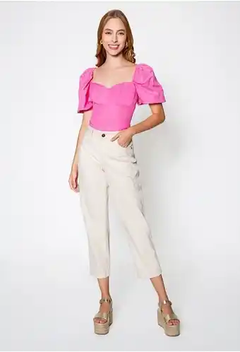 ELA Blusa manga corta con volumen oferta