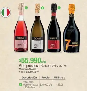 Jumbo Vino prosecco giacobazzi x 750 mi oferta