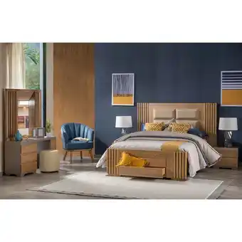 Muebles Jamar Cama doble polonia eurolino marfil, natural oferta