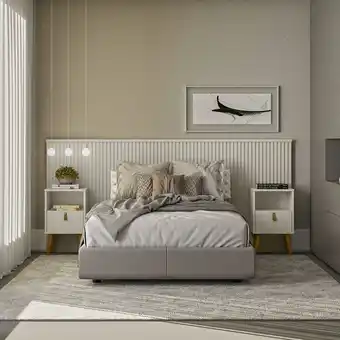 Muebles Jamar Cabecera queen marcus off white premium oferta