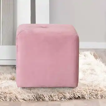 Muebles Jamar Puff omega velvet rosa oferta