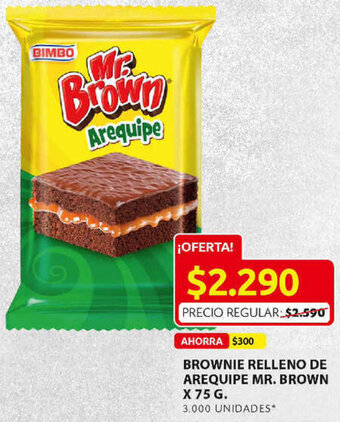 Ara Brownie Relleno de Arequipe Mr. Brown 75g oferta