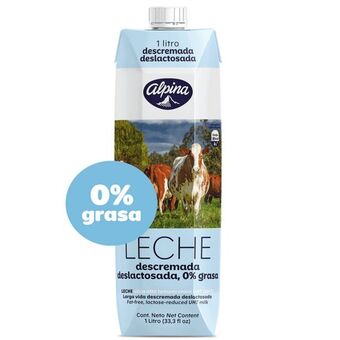 Merqueo Leche descremada y deslactosada alpina caja oferta