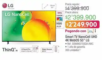 Jumbo Smart tv nanocell uhd 4k webos 55" lg oferta